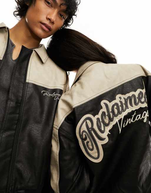 Reclaimed Vintage unisex moto bomber jacket