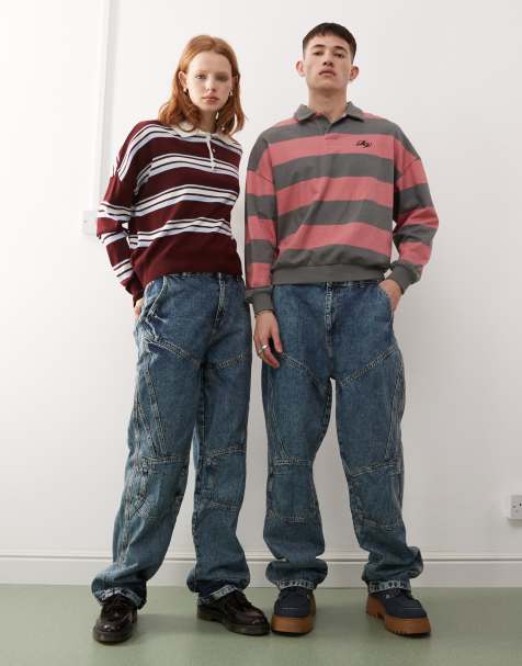 Reclaimed Vintage - Unisex - Motocross-jeans med løs pasform i mellemblå vask - view 1