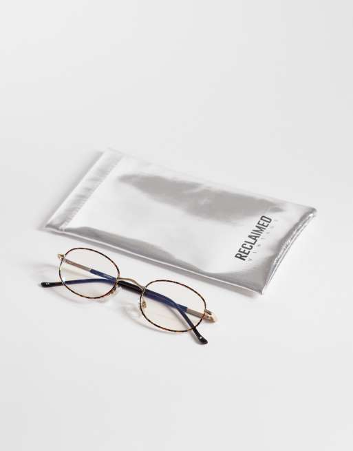 Reclaimed Vintage - Unisex - Multifarvede runde bibliotekarbriller med blue light-glas, 3 af 3