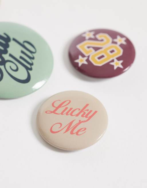 Reclaimed Vintage - Unisex - Multipakke med badges, 3 af 3