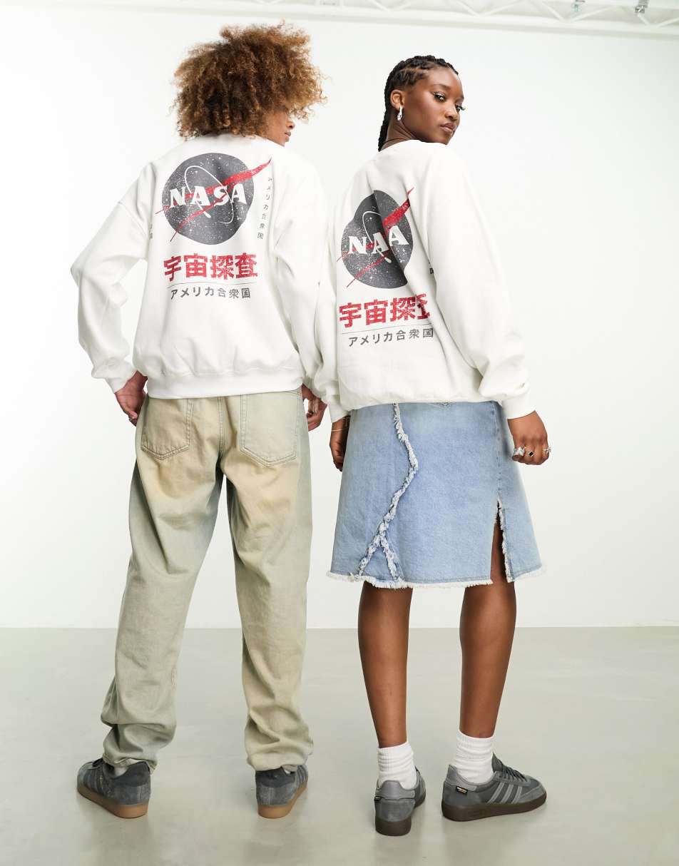 Reclaimed Vintage unisex Nasa licensed sweat in white