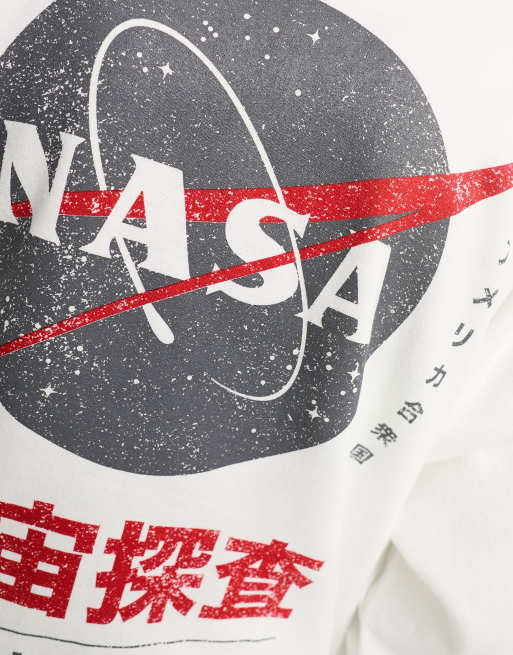 Reclaimed Vintage unisex NASA licensed sweatshirt in white ASOS