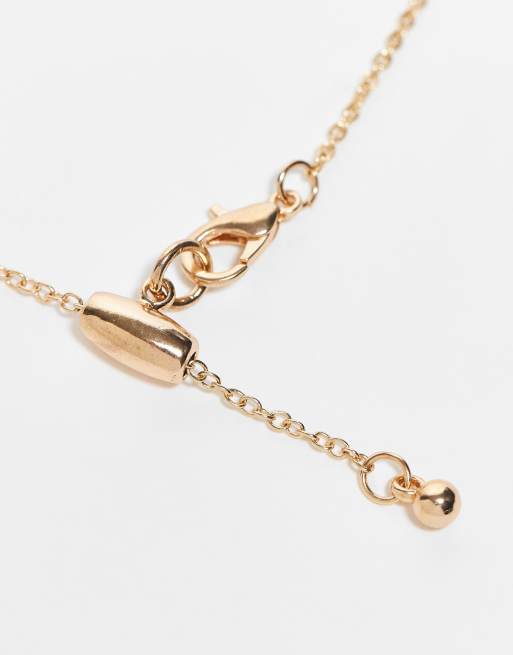 Reclaimed Vintage unisex necklace with card charm in gold, 2 of 3
