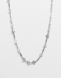 [Reclaimed Vintage] Reclaimed Vintage unisex necklace with stones in silver One Size silver