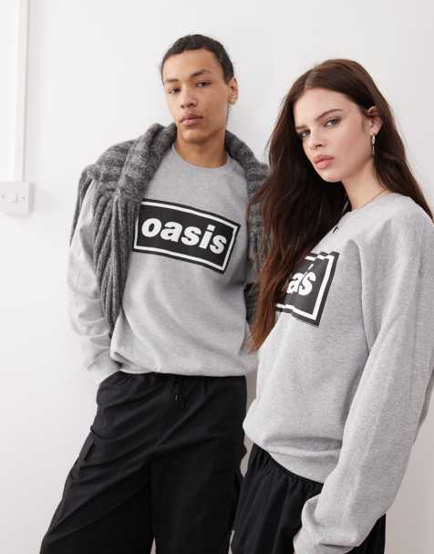 Reclaimed Vintage unisex Oasis licensed oversized sweatshirt in gray heather - view 1
