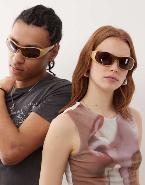 Reclaimed Vintage Unisex – Okulary przeciwsłoneczne w stonowanych odcieniach z logo - view 1
