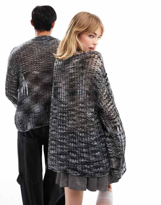 Reclaimed Vintage unisex open knit jumper in blue | ASOS