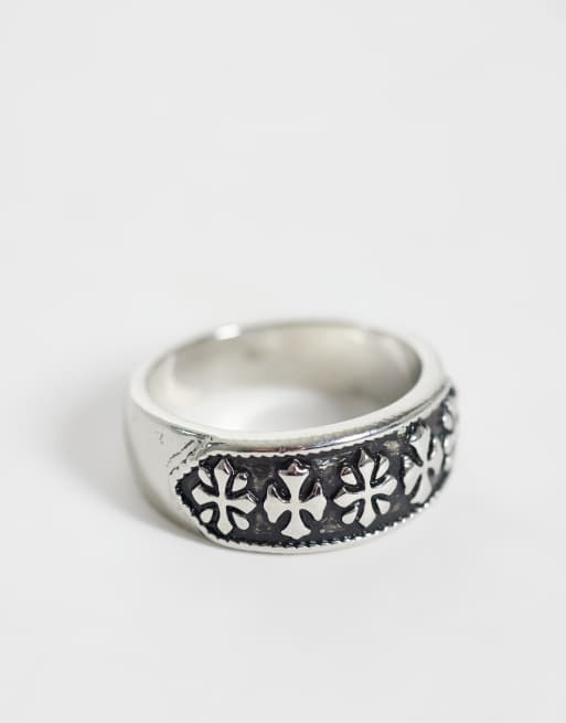 Reclaimed Vintage unisex orm 2-pack med ringar i oxiderat silver, 3 av 3