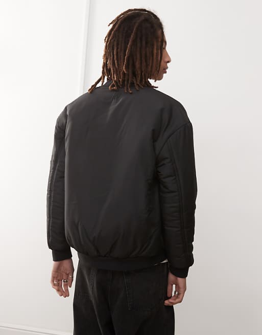 Reclaimed Vintage unisex oversized bomber jacket in black | ASOS Reclaimed Vintage unisex oversized bomber jacket in black | ASOS
