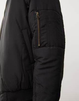 Reclaimed Vintage unisex oversized bomber jacket in black