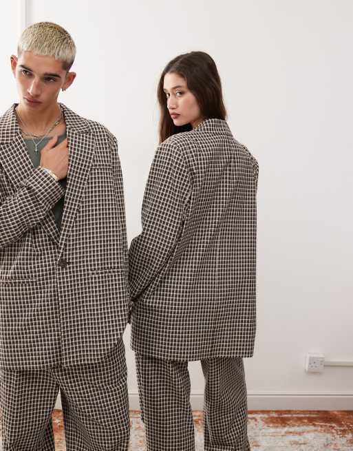 Reclaimed Vintage Unisex Oversized Check blazer Multi
