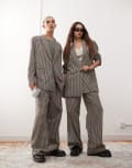 [Reclaimed Vintage] Reclaimed Vintage unisex oversized check pants-Multi L MULTI