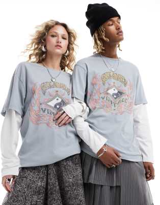 【関税・送料込】Denim contrast layered oversized t-shirts Summer New Design Men's Loose Couple Oversize T-Shirt Denim