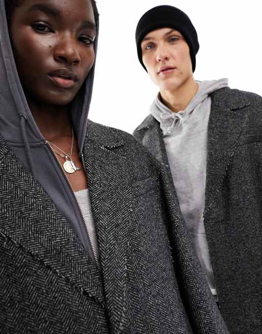 Reclaimed Vintage unisex oversized duster coat in grey