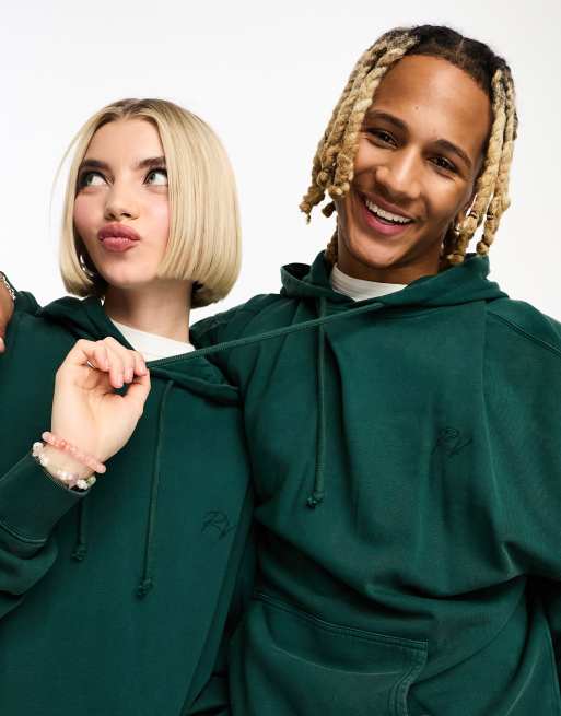 Reclaimed Vintage unisex oversized hoodie co ord in washed teal ASOS