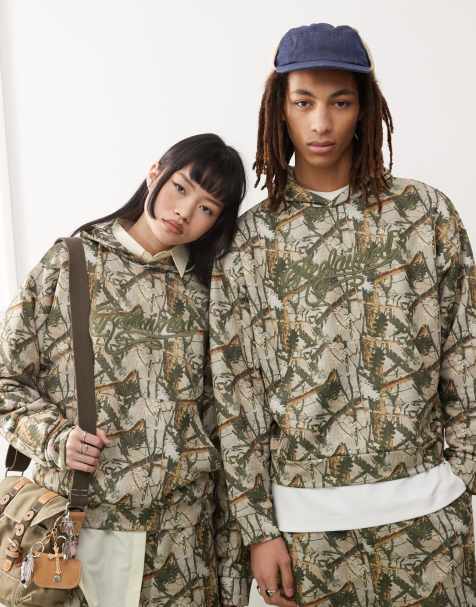 Reclaimed Vintage unisex oversized hoodie in camo print - part of a set - view 1