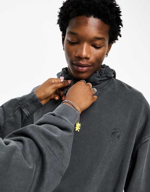 Washed charcoal hoodie new arrivals