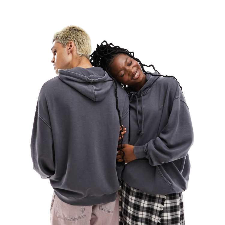 Washed charcoal hoodie outlet