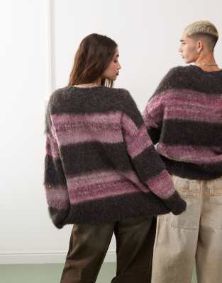 Reclaimed Vintage unisex oversized jumper in mixed twist stripe