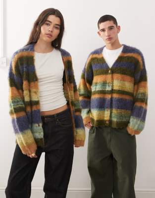 Reclaimed Vintage Unisex Oversized Knit Cardigan In Multi