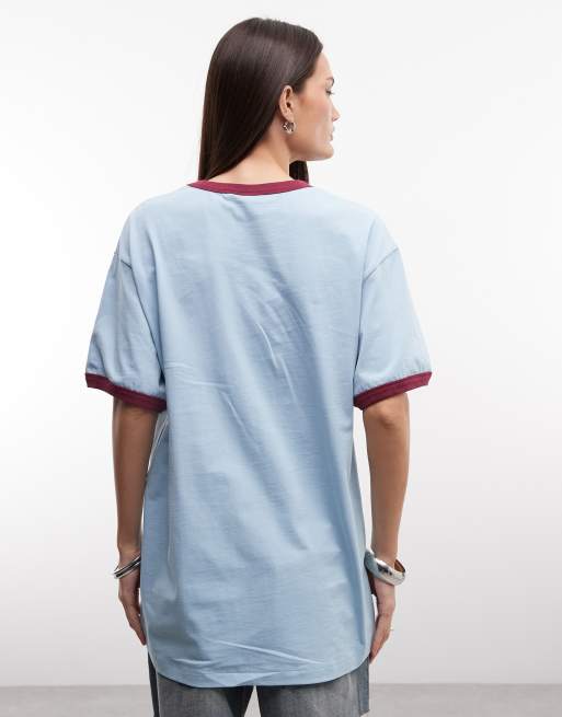 Reclaimed Vintage unisex oversized ringer T-shirt with hot air