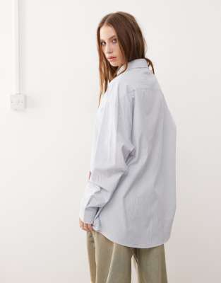 Reclaimed Vintage unisex oversized shirt in pinstripe with horse print