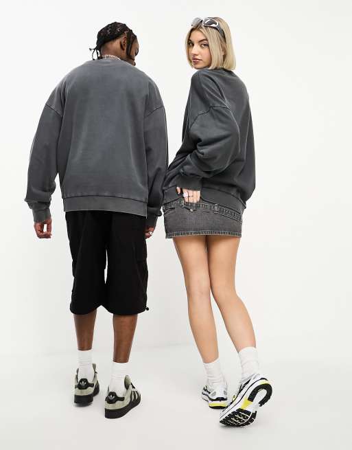 Reclaimed Vintage - Unisex - Oversized sweatshirt i vasket koksgrå, 4 af 4