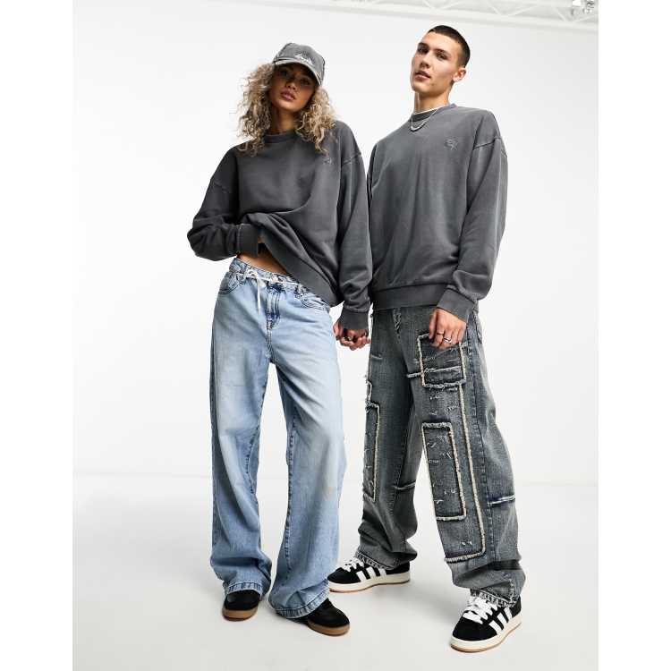 スウェット・トレーナー Luxury Street Wear washed vintage sweat medium be unisexual 205010183-1-charcoal?$n_750w$&
