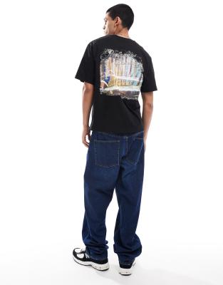 Reclaimed Vintage unisex oversized t shirt with back casino print in black