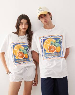 Reclaimed Vintage Unisex Oversized T-shirt With Fruit Tile Print