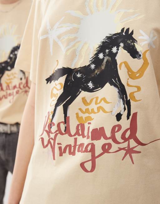 Reclaimed Vintage unisex oversized t-shirt with western horse