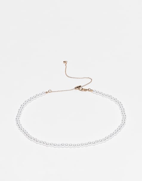 Reclaimed Vintage unisex pearl choker - view 1