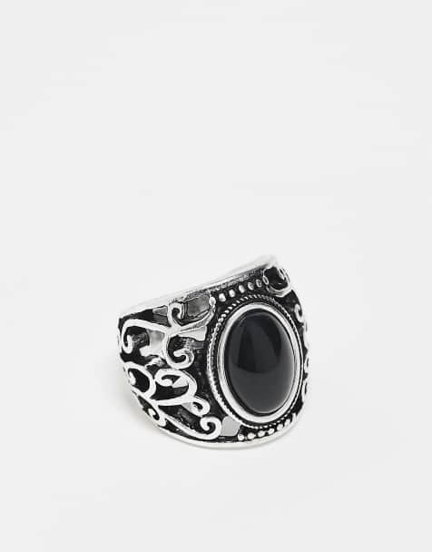 Reclaimed Vintage Unisex – Pierścionek w odcieniu srebra z wyciętym wzorem - view 1