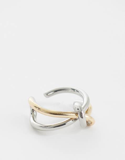 Reclaimed Vintage unisex pierścionek z węzłem z mieszanych metali - view 1