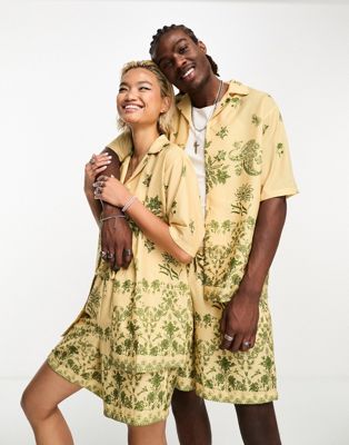 Reclaimed Vintage unisex printed viscose shirt co-ord