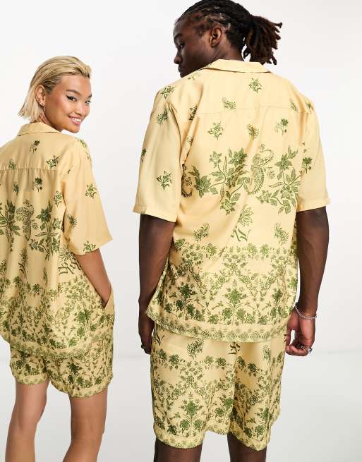 Reclaimed Vintage unisex printed viscose shirt co-ord, 3 of 4