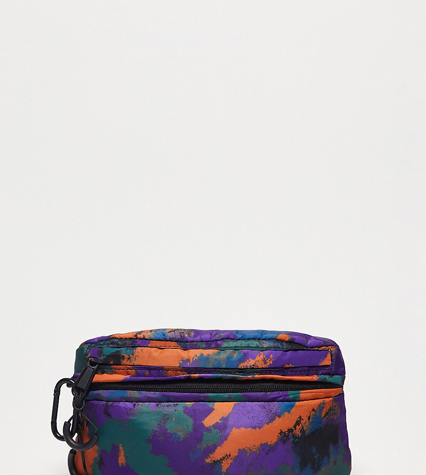 Reclaimed Vintage Unisex Puffer Bum Bag In Camo Print-Multi