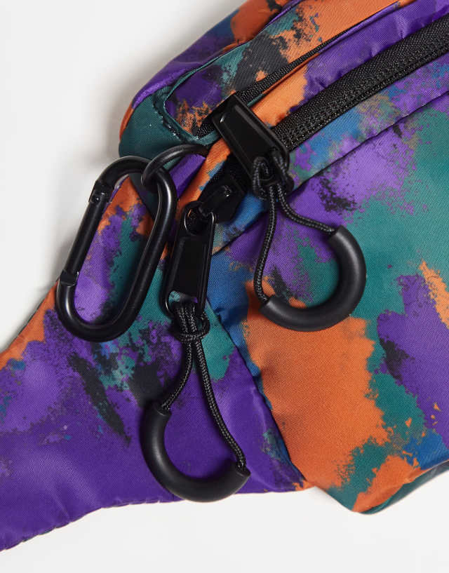 Reclaimed Vintage unisex puffer fanny pack in camo print 2