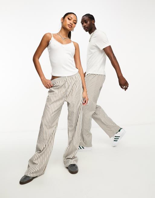 Striped pull on pants clearance