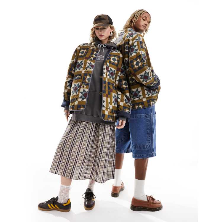 ジャケット・アウター ETHNIC PATCHWORK DESIGN NOCOLLAR JACKET Patchwork Leather Pop up Jacket - Etsy