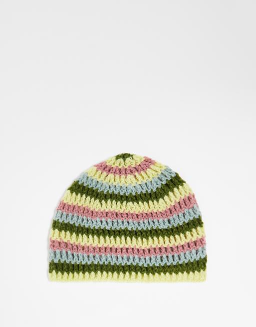 Reclaimed Vintage – Unisex – Randig virkad mössa