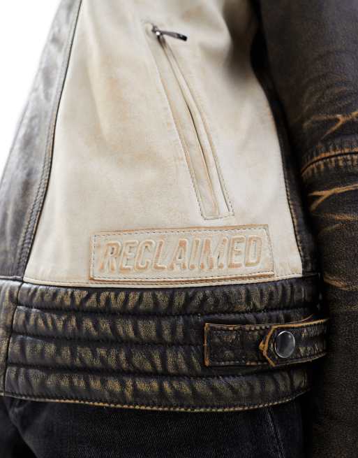 Asos reclaimed vintage leather biker jacket top