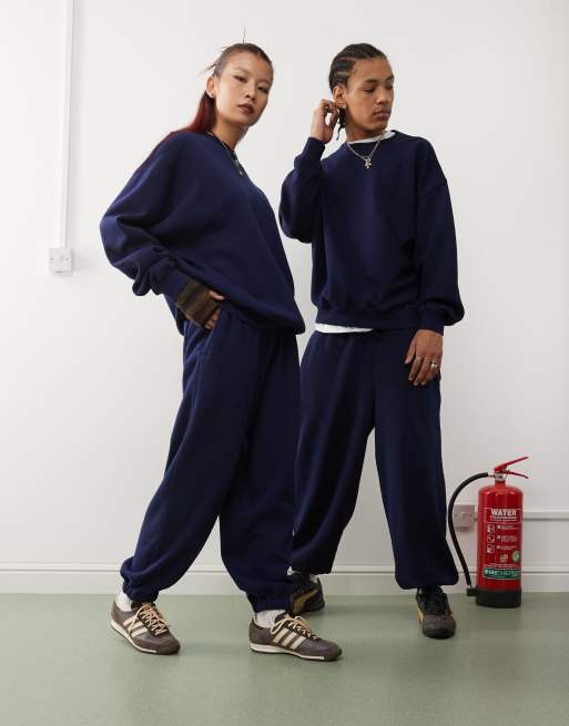 Reclaimed Vintage unisex relaxed joggers in navy ASOS