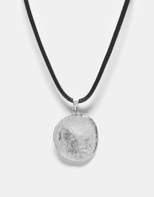 Reclaimed Vintage – Unisex – Rephalsband med silverfärgat, smält hänge