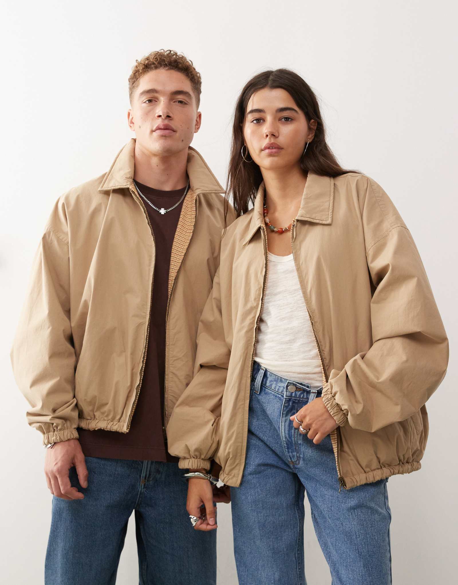 Восстановленная винтажная мужская двусторонняя куртка harrington coach с коричневым и клетчатым принтом