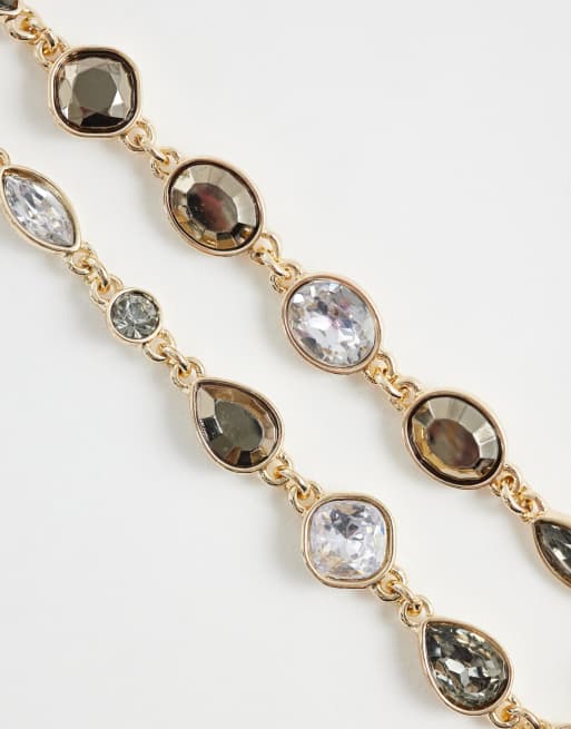 Reclaimed Vintage Unisex rhinestone choker chain necklace, 4 of 4
