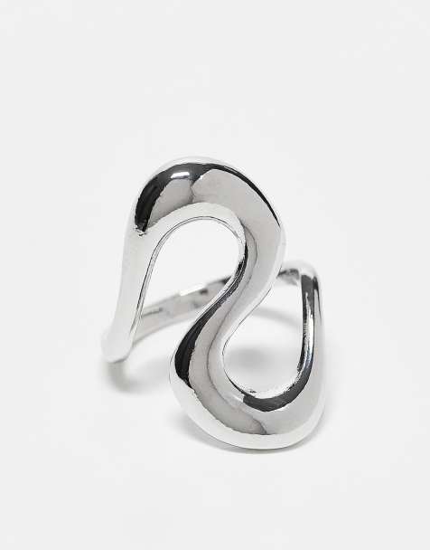 Reclaimed Vintage – Unisex-Ring in Silber mit gewölbtem Design - view 1
