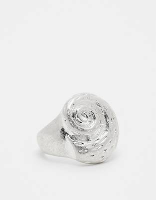 Reclaimed Vintage - Unisex-Ring in Silberoptik mit Muschel-Design