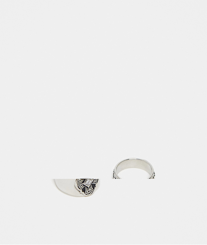 unisex ring pack in stainless steel-Silver