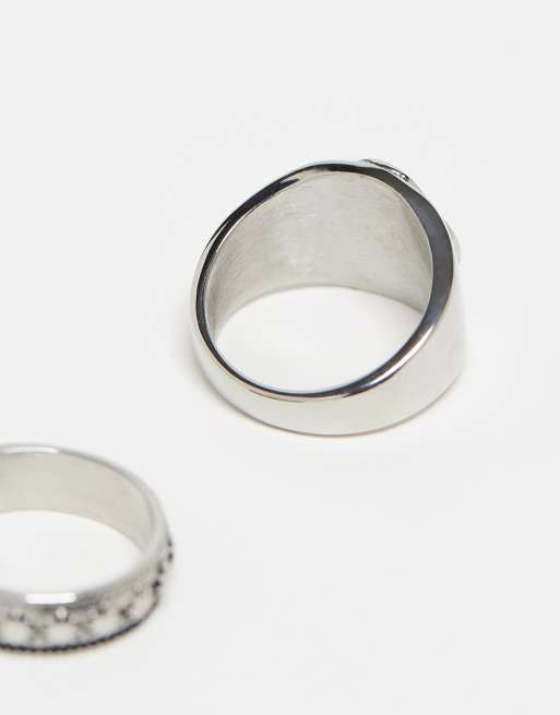 Reclaimed Vintage unisex ring pack in stainless steel | ASOS